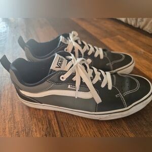 Vans Old Skool Leather Men's Black and White Sneakers Size 11